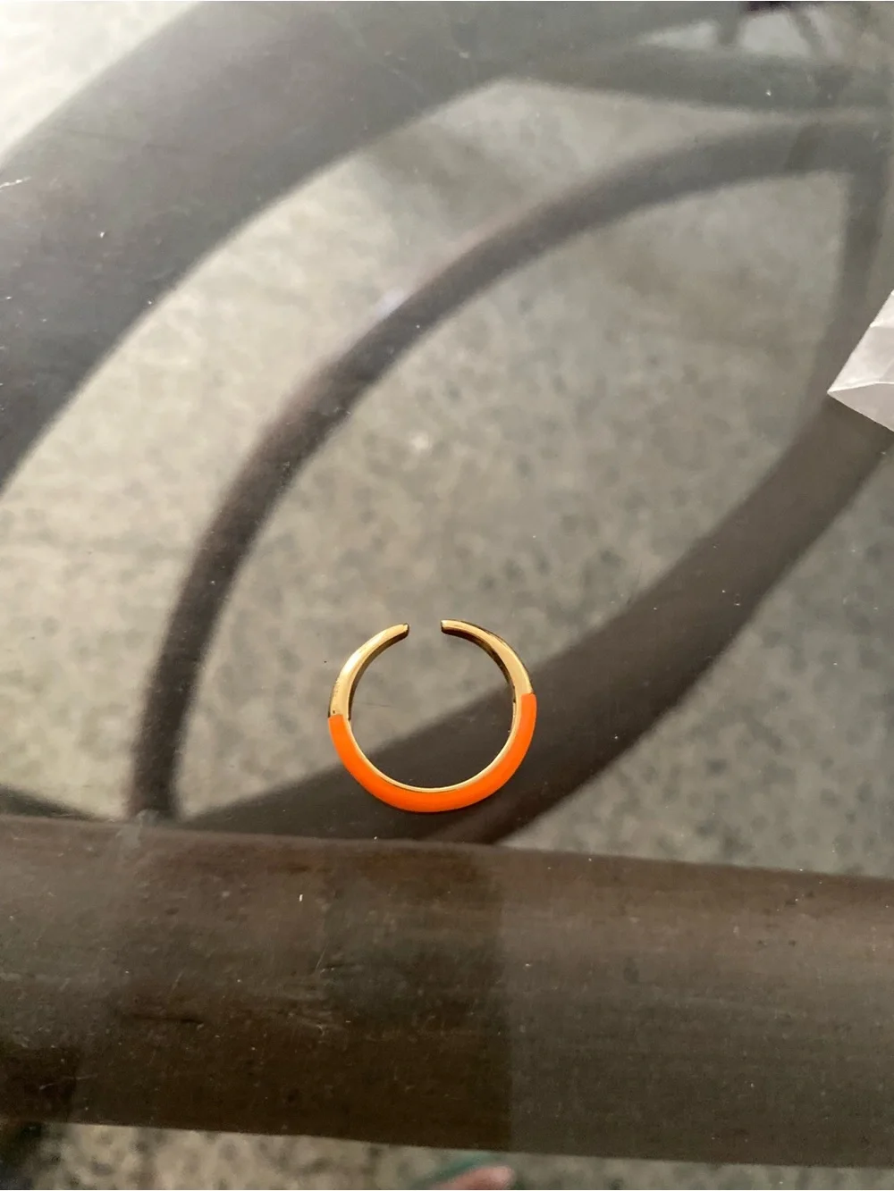 Gold and Orange Minimalist open adjustable ring
